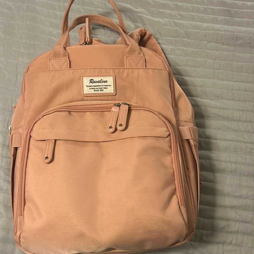 Ruvalino Large Diaper bag backpack in a dusty pink color